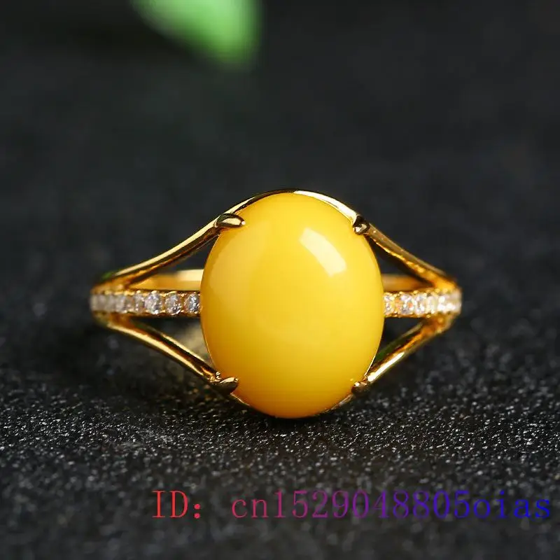 Women Fashion Rings - Cincin Amber Kuning Mode Jimat Keberuntungan