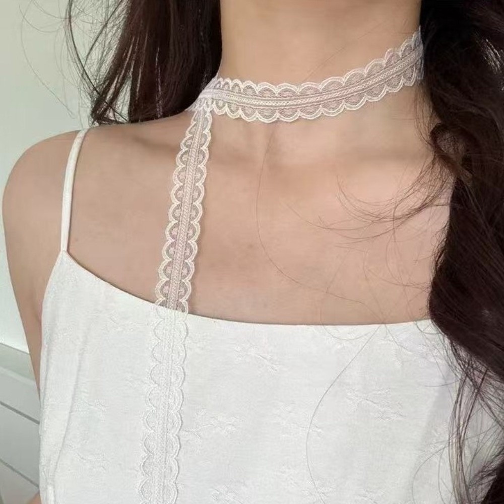 Women'S Fashion Layering - Choker Renda Gotik Manis Desain Bertumpuk
