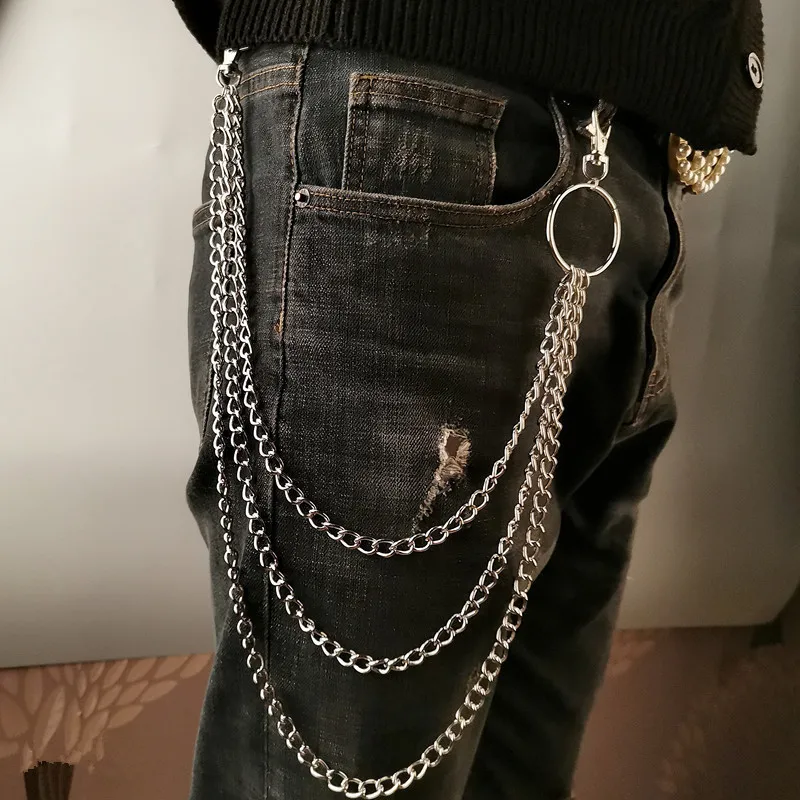 Women'S Fashion Layering - Sabuk Rantai Logam Punk dengan Pengait,
