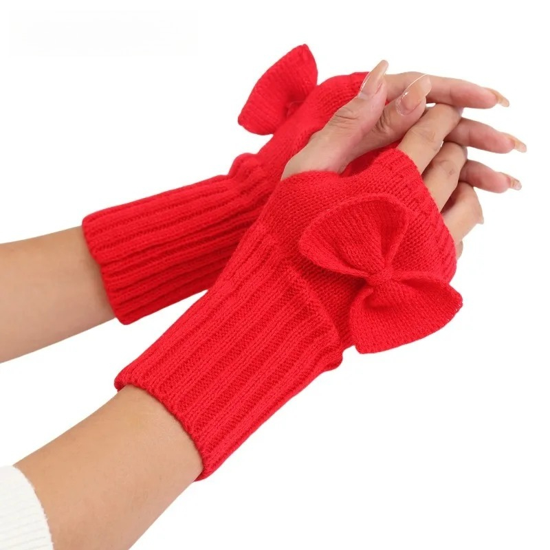 Women'S Fashion Gloves - Sarung Tangan Rajut Tanpa Jari –