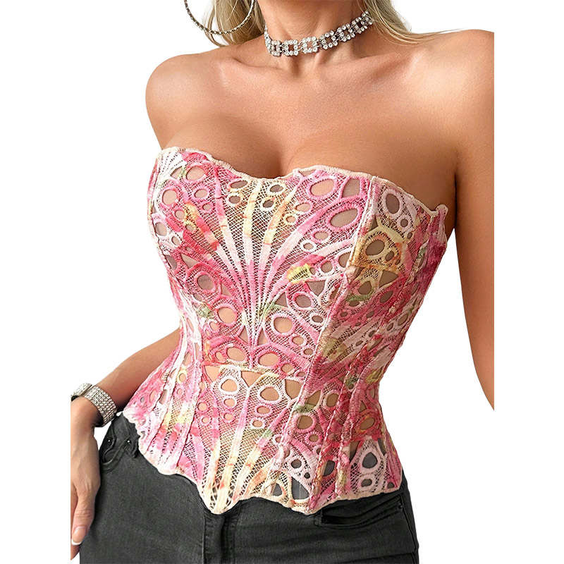 Corset Top Boned - Korset Seksi Berbahan Tipis dan Bernapas,