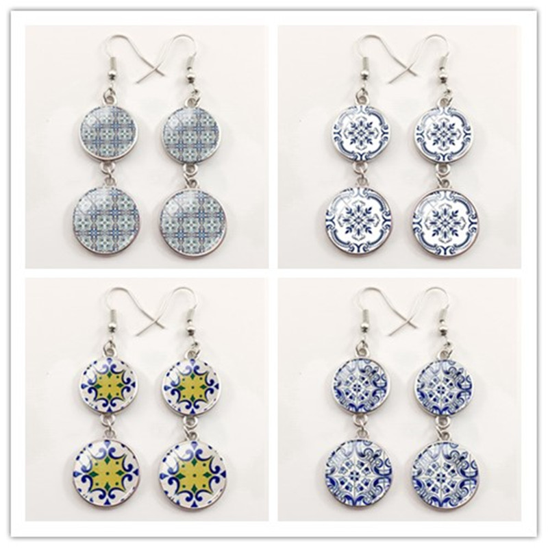 Women'S Fashion Portugal - 2020 Anting-Anting Grafis Ubin Portugis Anting-Anting