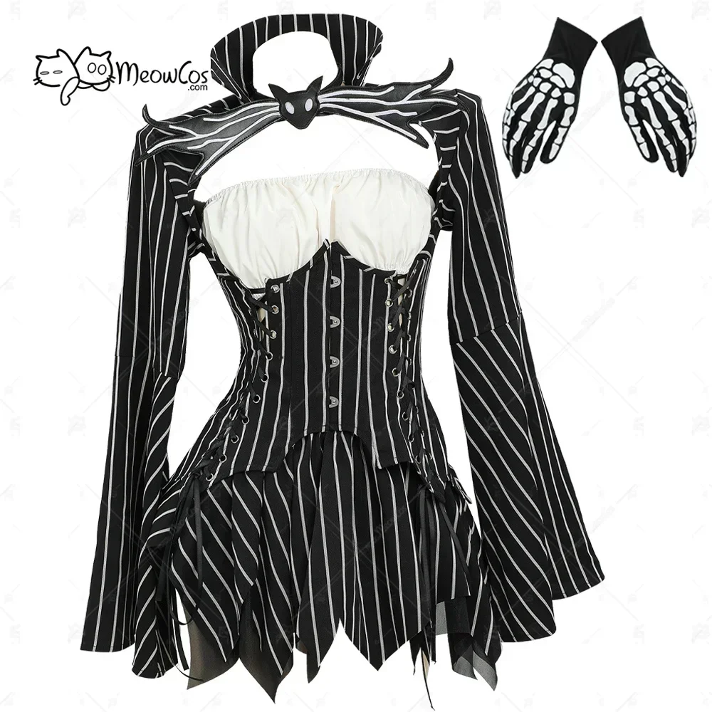 Women'S Fashion Gloves - MEOWCOS kostum Cosplay Jack wanita, kostum