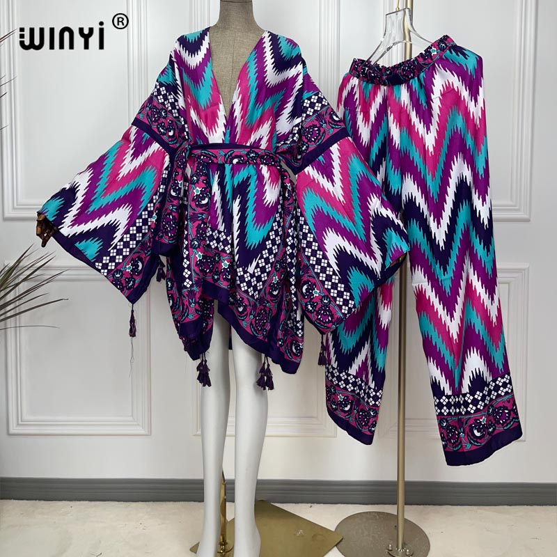 Women'S Fashion Kimono - WINYI Setelan Dua Potong Kimono Celana