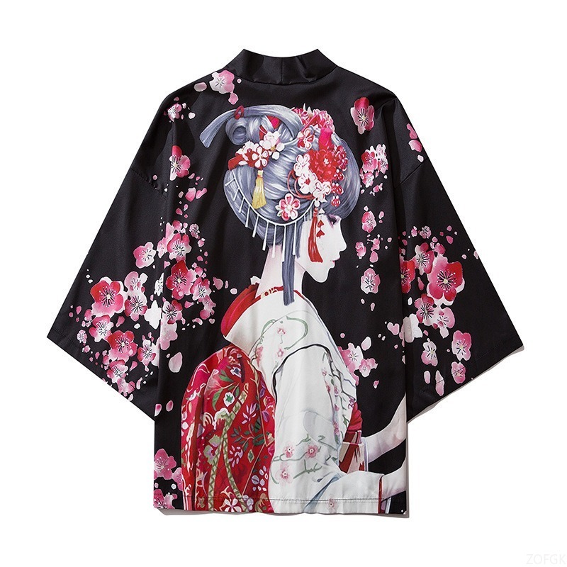 Kimono Jubah Cetak Haori Haraj - Women'S Fashion Kimono ulasan dan harga