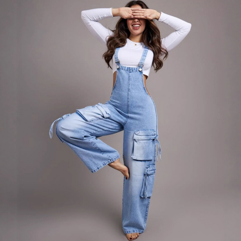 Overall Denim Wanita Trendy Mo - Women'S Fashion Overalls ulasan dan harga