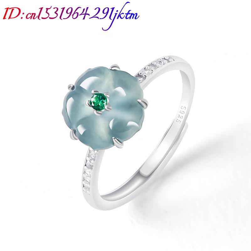 Cincin Bunga Giok Burma Biru 9 - Women Fashion Rings ulasan dan harga
