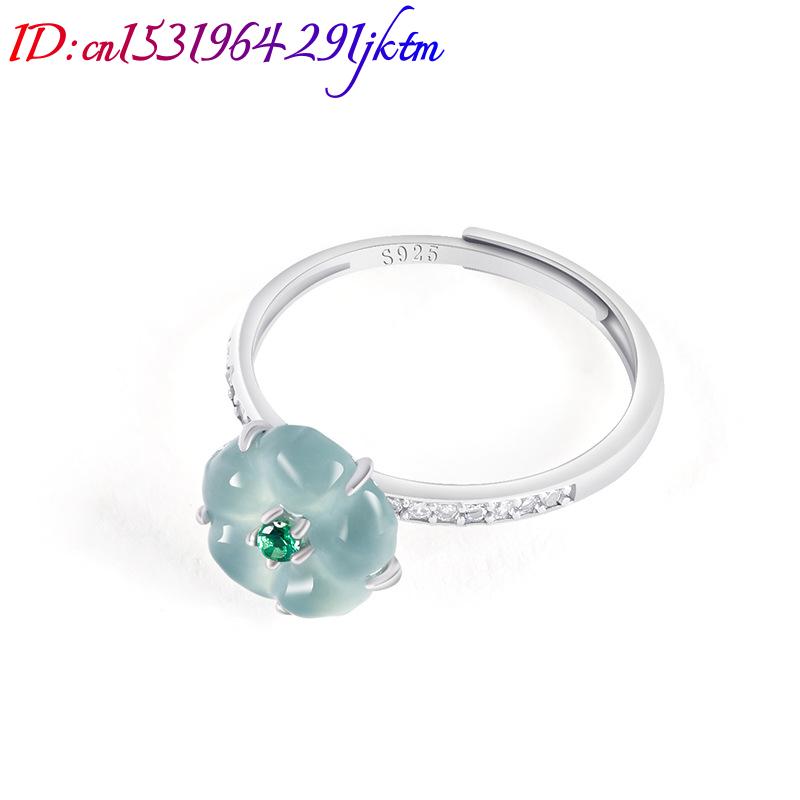 Cincin Bunga Giok Burma Biru 9 - Women Fashion Rings ulasan dan harga