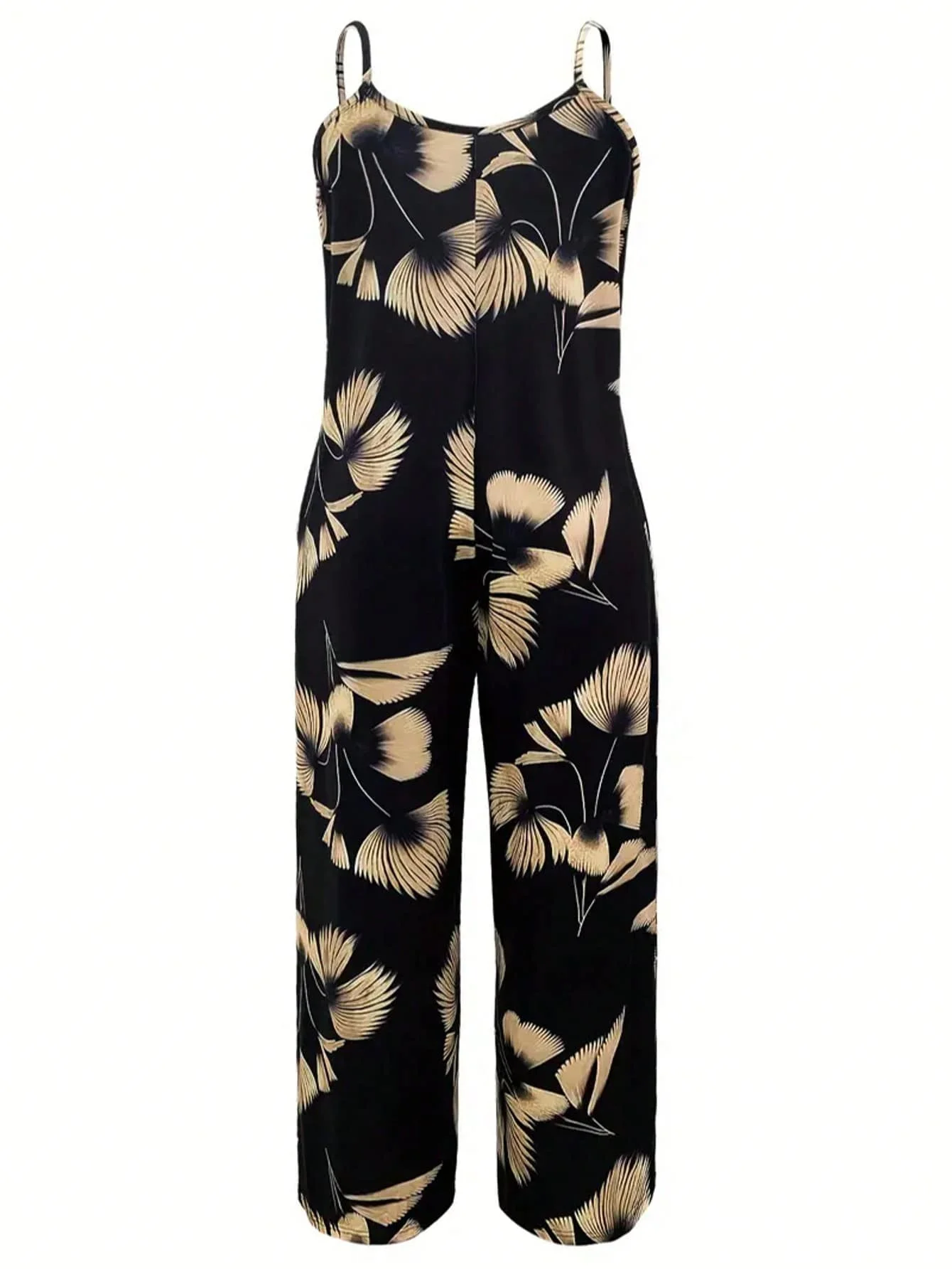 Celana Jumpsuit Motif Daun Mod - Women'S Fashion Overalls ulasan dan harga
