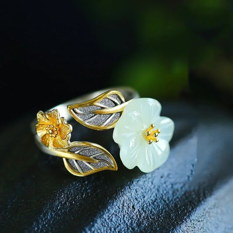 925 Perak Putih Hetian Giok Bu - Women Fashion Rings ulasan dan harga
