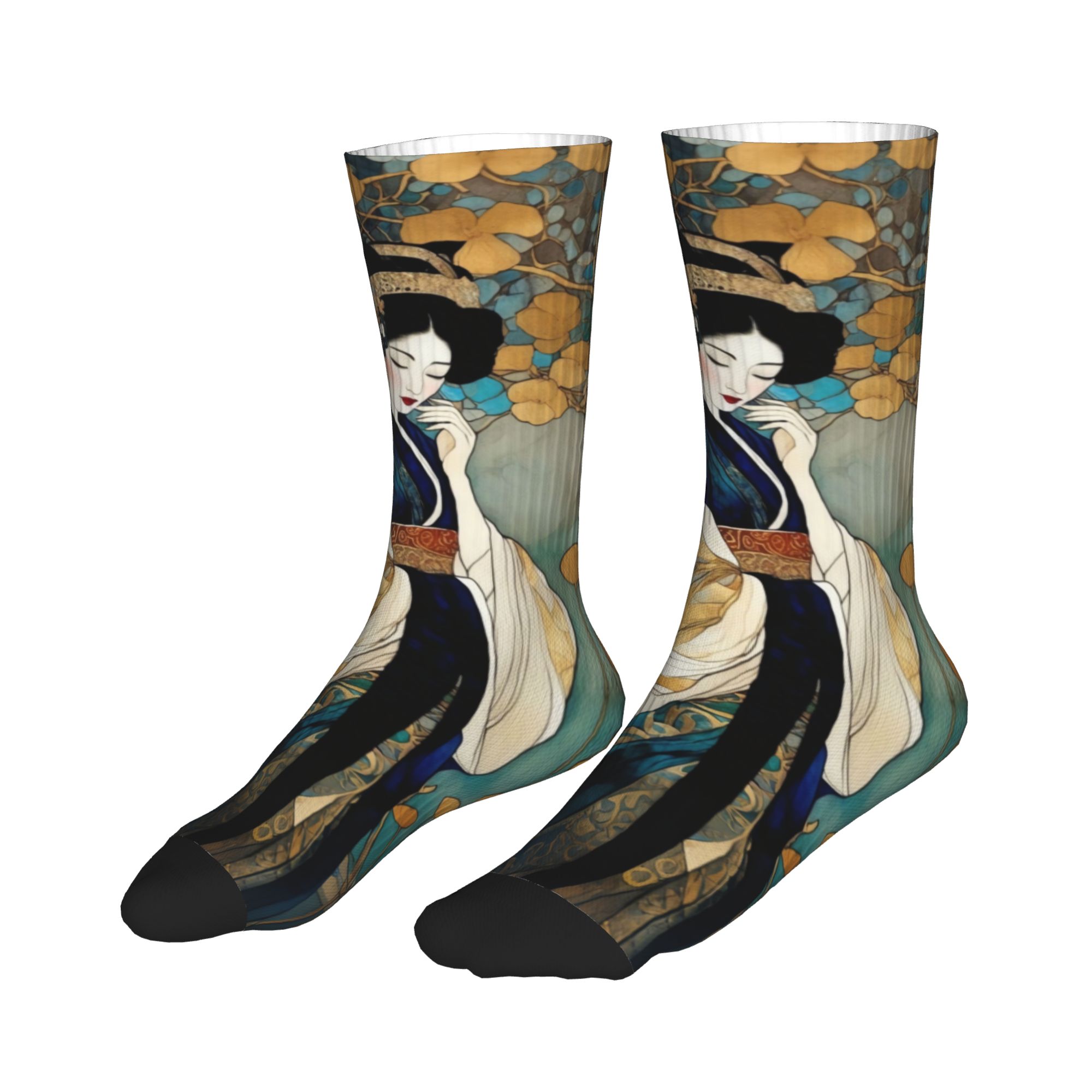 Kaus Kaki Motif Oriental Bunga - Women'S Fashion Kimono ulasan dan harga