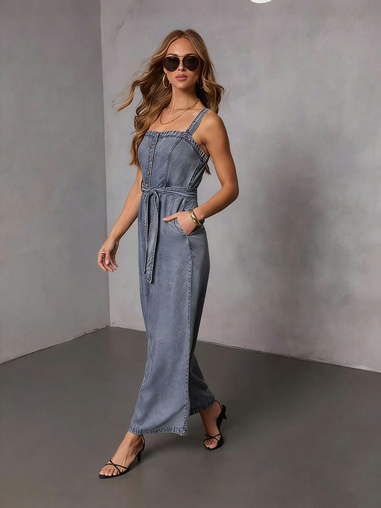 Jumpsuit Denim Wanita Vintage  - Women'S Fashion Overalls ulasan dan harga