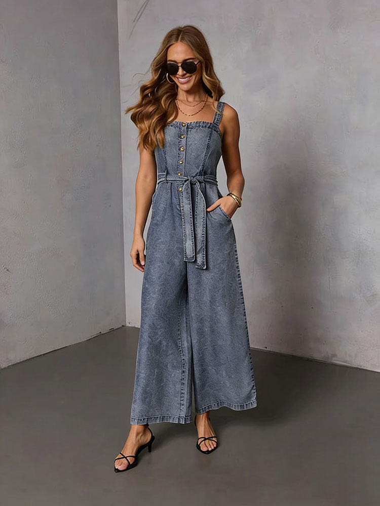 Jumpsuit Denim Wanita Vintage  - Women'S Fashion Overalls ulasan dan harga