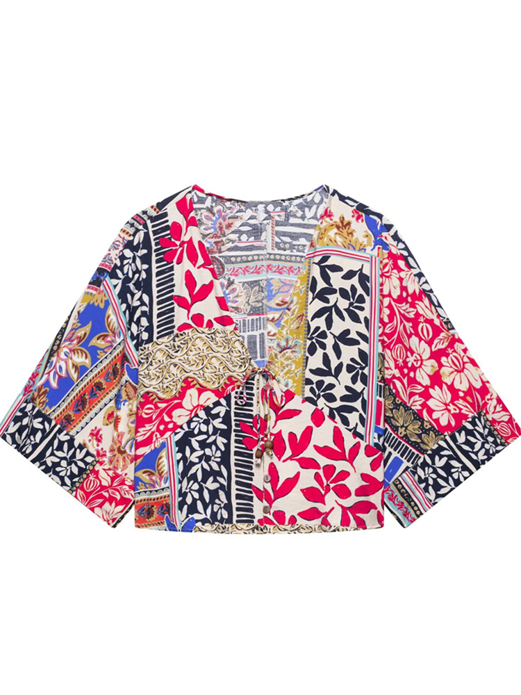 Zevity Blus Kimono Pendek Gamb - Women'S Fashion Kimono ulasan dan harga