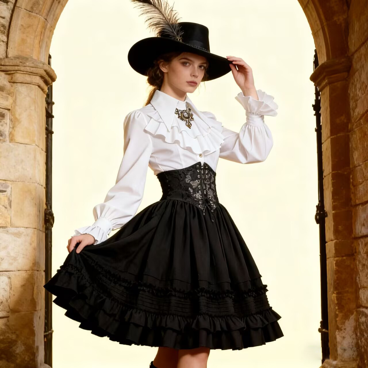 Rok berlapis steampunk abad pe - Corset Top Boned ulasan dan harga