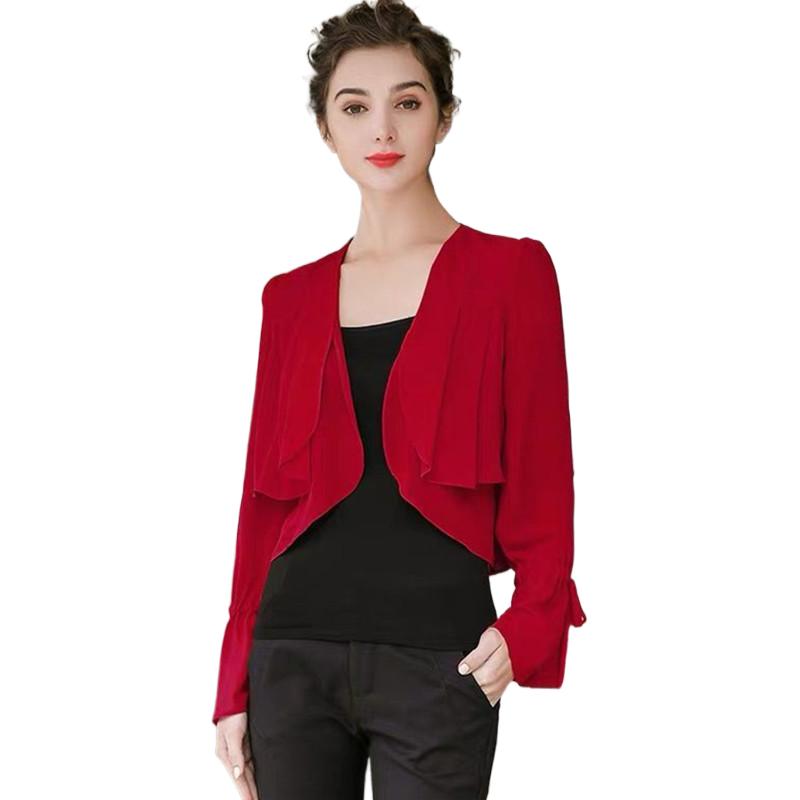 Mantel sifon tipis lengan keru - Women'S Fashion Kimono ulasan dan harga