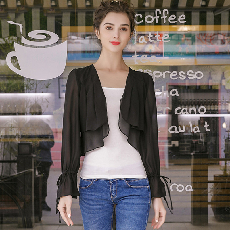 Mantel sifon tipis lengan keru - Women'S Fashion Kimono ulasan dan harga