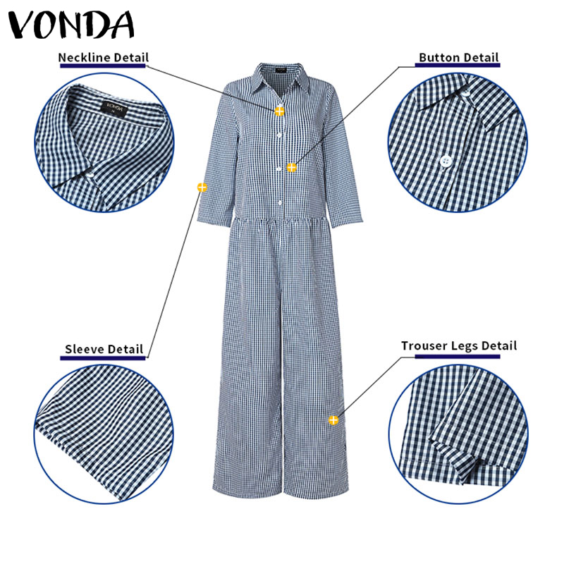 Jumpsuit Vintage VONDA Ukuran  - Women'S Fashion Overalls ulasan dan harga