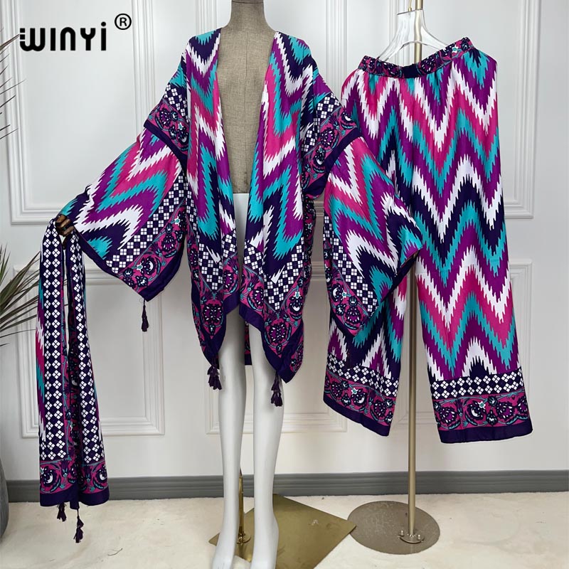 WINYI Setelan Dua Potong Kimon - Women'S Fashion Kimono ulasan dan harga