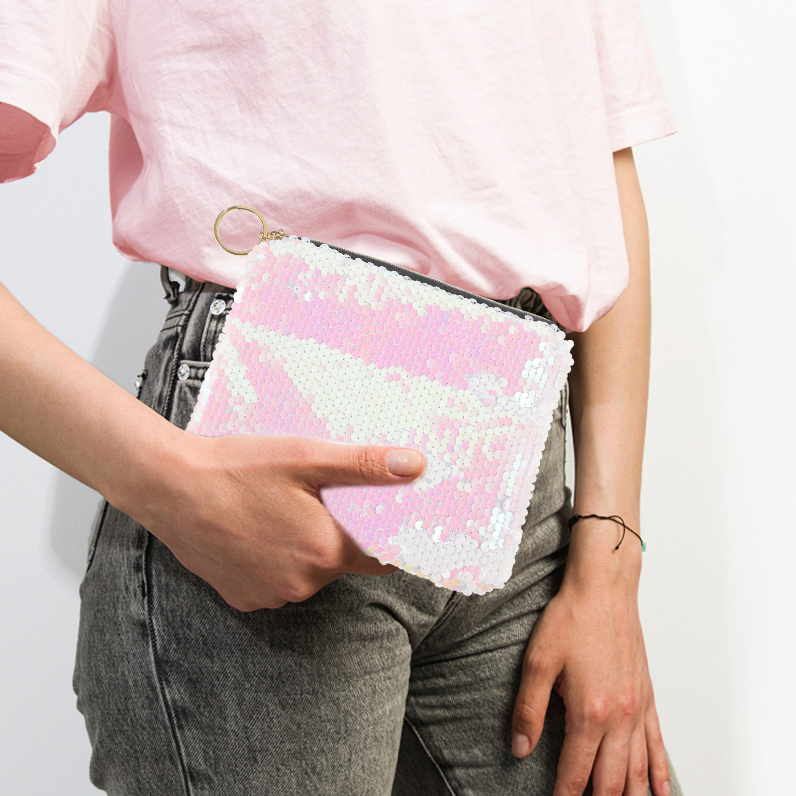 1 buah Tas Makeup Berpayet War - Coin Purse Women ulasan dan harga